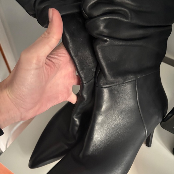Vince Camuto Black Leather Slouch Boots - Size 12 - - Picture 4 of 7